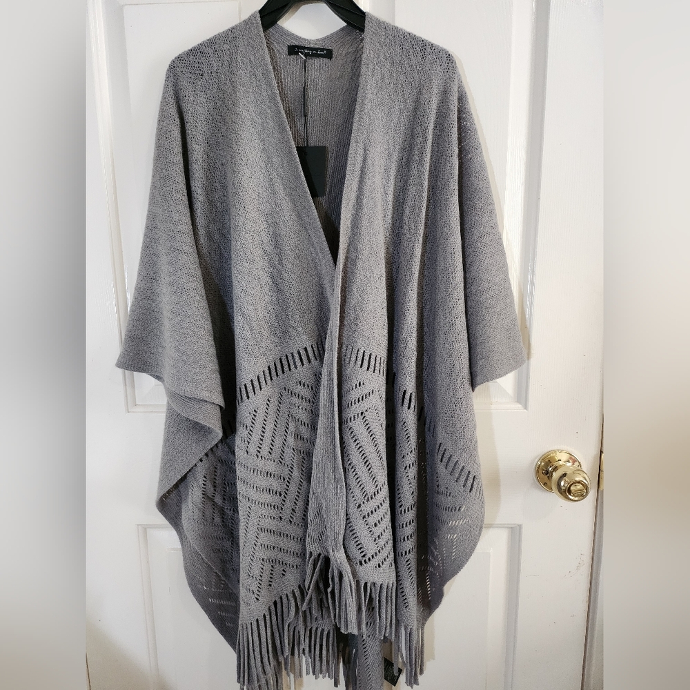 Do Everything in Love Cream Knit Poncho